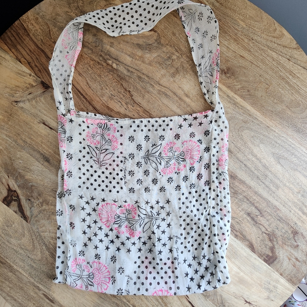 Free People Muslon Gauze Reusable Floral Tote Bag